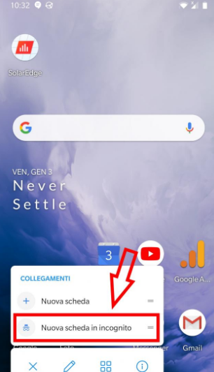 Come attivare navigazione incognito Google Chrome Android - Screenshot_20200103-103252