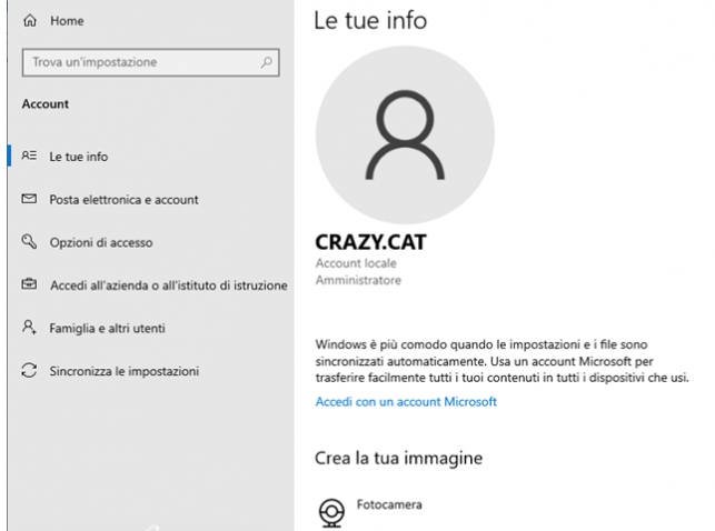 Come cancellare immagini utilizzate personalizzare l’account Windows